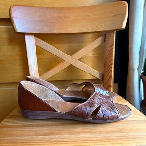Vintage Leather Woven Wedged Sandals - Chocolate Brown Gem 🤎